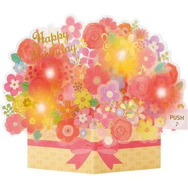 誕生日カード 花かご