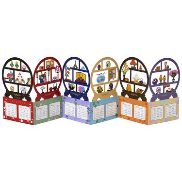 和風クリスマスカード 丸棚カレンダー