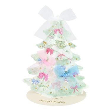 クリスマスカード 立体 リボンツリー