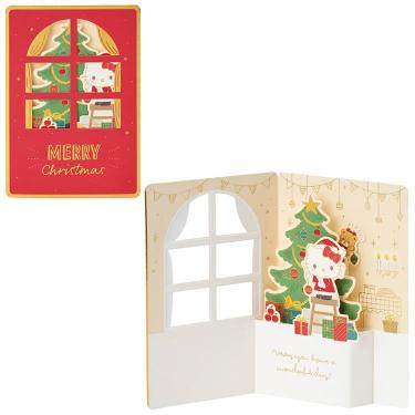 クリスマスカード ポップアップ サンリオキャラクターズ ハローキティ ツリー飾る