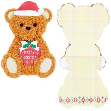 クリスマスカード ふかふかテディベア