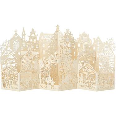 クリスマスカード 立体 白いクリスマスマーケット