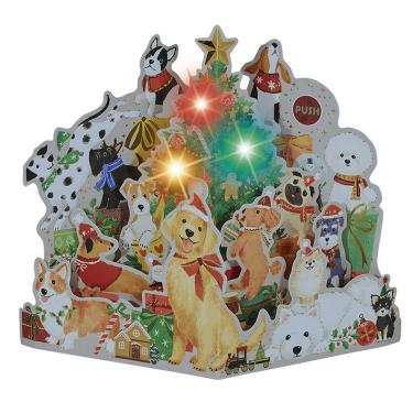 クリスマスメロディカード イヌいっぱい