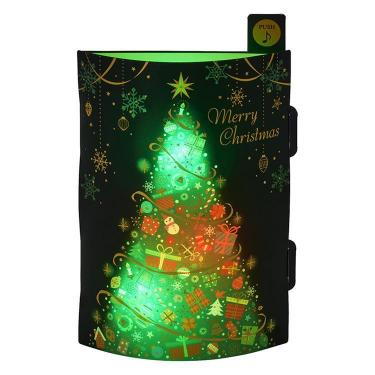 クリスマスメロディカード 黒地にツリー