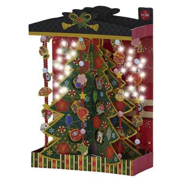 クリスマスメロディカード 和風ツリーと縁起物