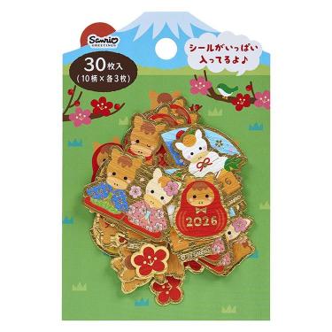 年賀フレークシール 正月のウマ