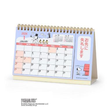 2026年1月始まりカレンダー 卓上 リング S PEANUTS スヌーピー