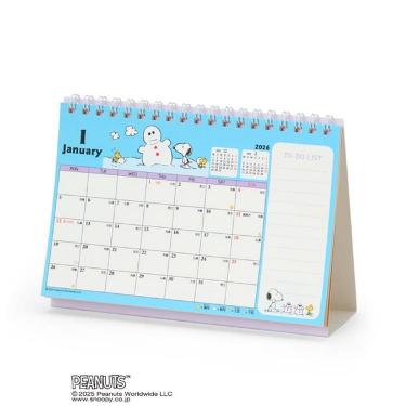 2026年1月始まりカレンダー 卓上 リング M PEANUTS スヌーピー