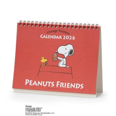 2026年1月始まりカレンダー 卓上 リング PEANUTS スヌーピー