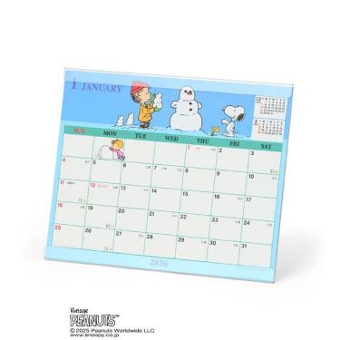 2026年1月始まりカレンダー 卓上 シート PEANUTS スヌーピー