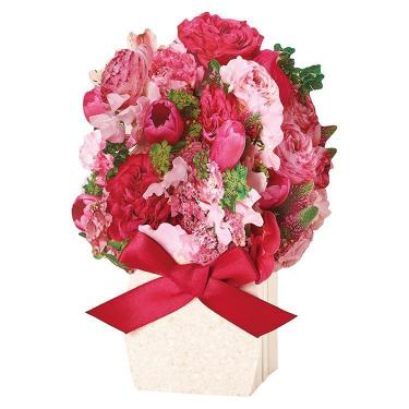 春柄 カード 立体 アレンジメント ピンク