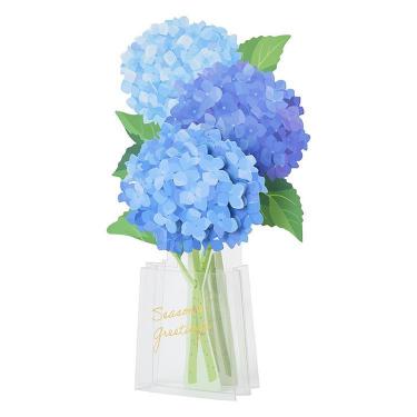 夏柄 初夏カード 透明花瓶にアジサイ