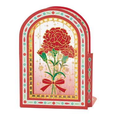 グリーティングカード 母の日カード ステンドグラス 赤