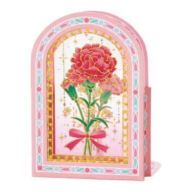 グリーティングカード 母の日カード ステンドグラス ピンク