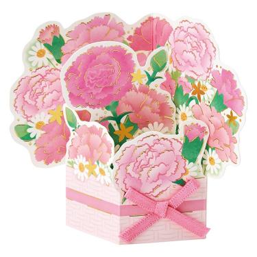 グリーティングカード 母の日カード 花かご ピンク