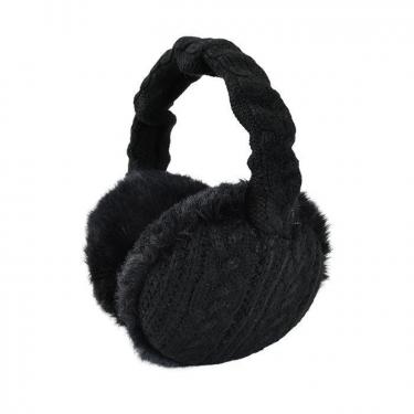 4WAYイヤーマフラー ニット編み ブラック【ロフト限定】