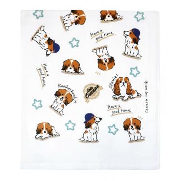 スタードッグ フェイスタオル 34×80cm ブルー