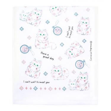 クイーンキャット フェイスタオル 34×80cm ブルー