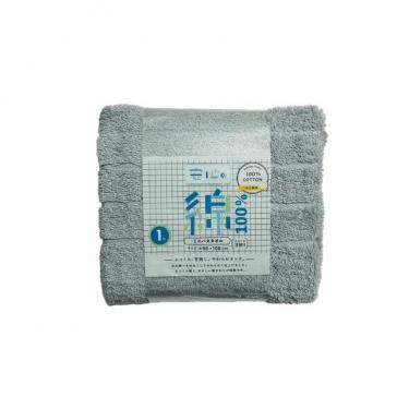 安心の綿100% ミニバスタオル 50×100cm ライトグレー