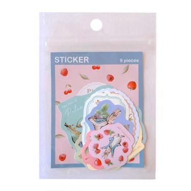 フレークステッカーセット ピーターラビット フルーツ 9枚入り