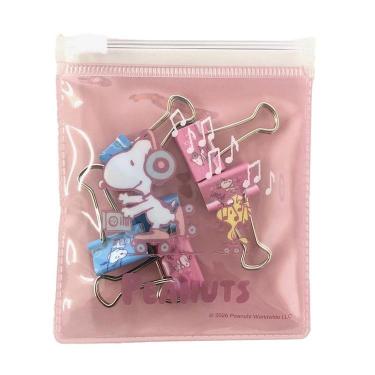ダブルクリップ PEANUTS ローラー ピンク【ロフト限定】