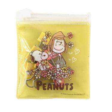 ダブルクリップ PEANUTS フラワー イエロー【ロフト限定】
