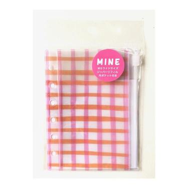 ZIPケース 6穴ワイド Mine レッド