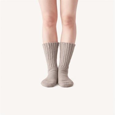 起毛であったかルームソックス ミドル グレー
