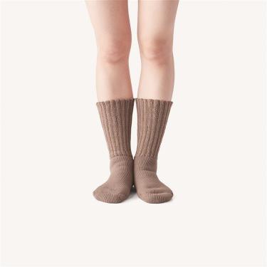 起毛であったかルームソックス ミドル ベージュ