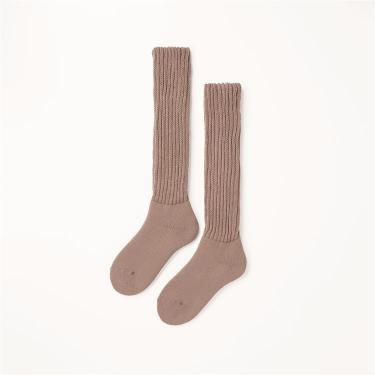 起毛であったかルームソックス ロング ベージュ