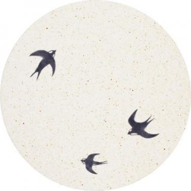 陶器珪藻土コースター 墨絵 ツバメ