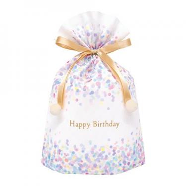 ラッピングバッグ バースデー パステルドロップ