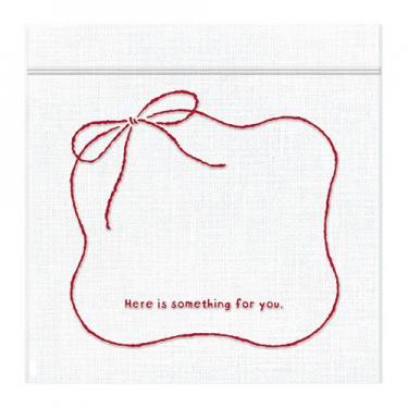 ジッパーバッグ リボン ホワイト