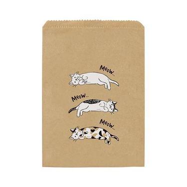 フラットバッグ M ゆるねこ クラフト ホワイト