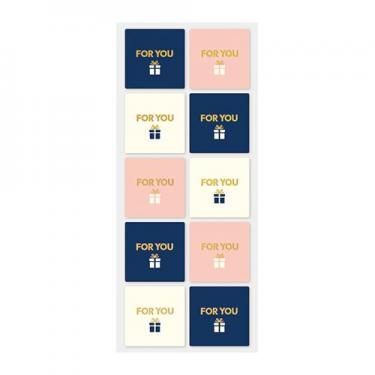 ラッピングシール フォーユー ライトピンク/ネイビー