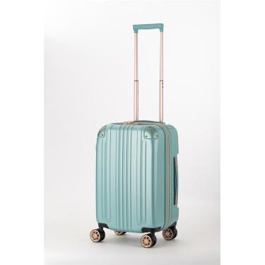 小型キャリーケース 容量32L 高さ48cm 拡張機能付きファスナーキャリーケース ミントグリーン
