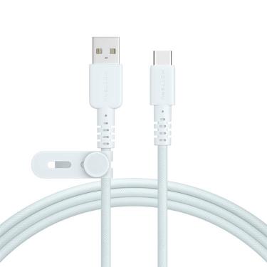編み込みケーブル USB-AtoC 1m グレイッシュブルー(グレイッシュ