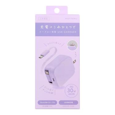 巻き取りケーブル内蔵AC充電器 ペールアイリス