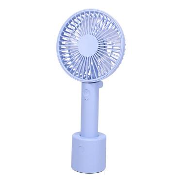 台座付き静音ハンディファン ブルー 扇風機