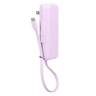 USB―Cケーブル一体型ACモバイルバッテリー ペールアイリス