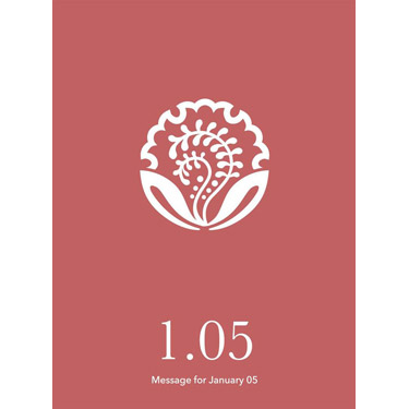 花結びメッセージカード 1月5日