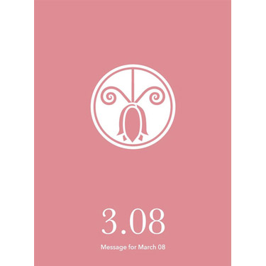 花結びメッセージカード 3月8日