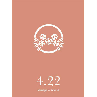 花結びメッセージカード 4月22日