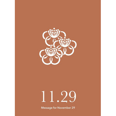 花結びメッセージカード 11月29日