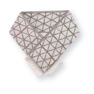 クールタオル 保冷剤 ポケット・ボタン付 ダイヤ柄 グレー