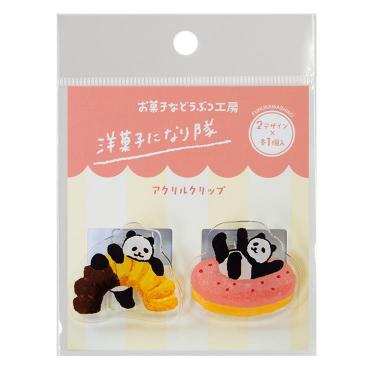 アクリルクリップ お菓子などうぶつ工房 洋菓子になり隊 ドーナツパンダ