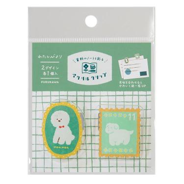 アクリルクリップ わたしびより 切手・緑