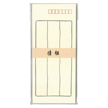 優雅 封筒 グレー罫 満寿屋