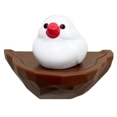トリの巣 輪ゴムホルダー シロ文鳥