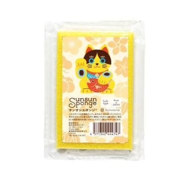 サンサンスポンジ 招き猫 レモンイエロー ソフトタイプ
